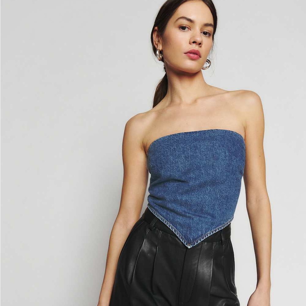 Reformation Braxton Handkerchief Top Hemlock - Size 8